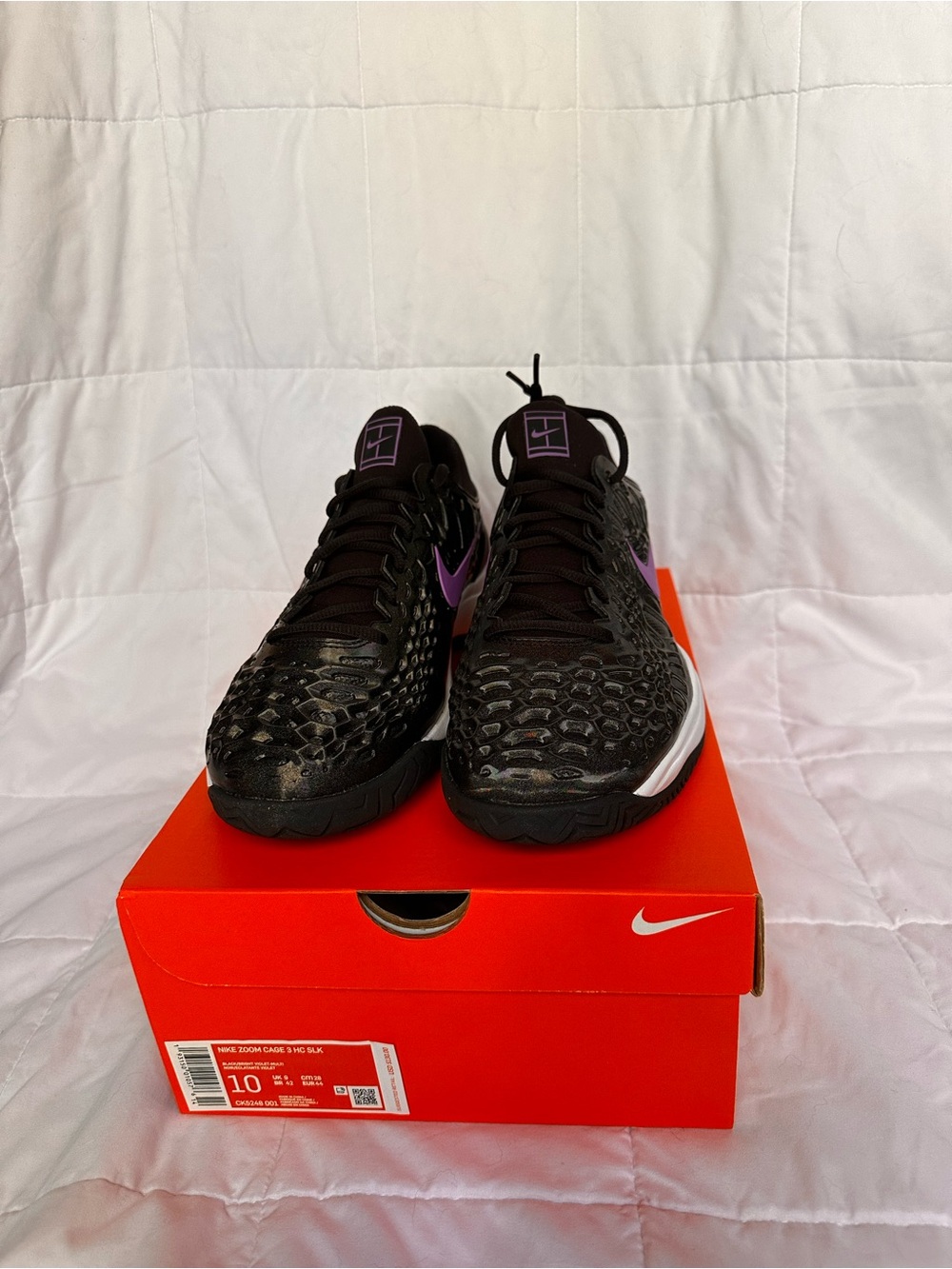 Nike Men’s Zoom Cage 3 Rafa Nadal Black & Purple Athletic Tennis Shoes
